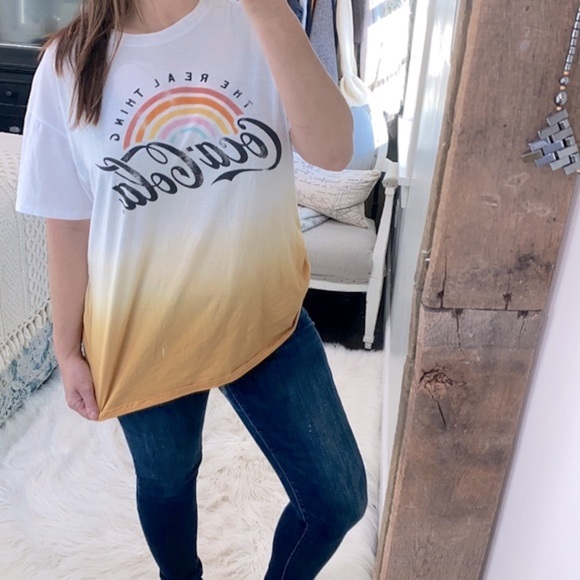 Coca Cola the real thing rainbow T-shirt size large - Picture 1 of 5